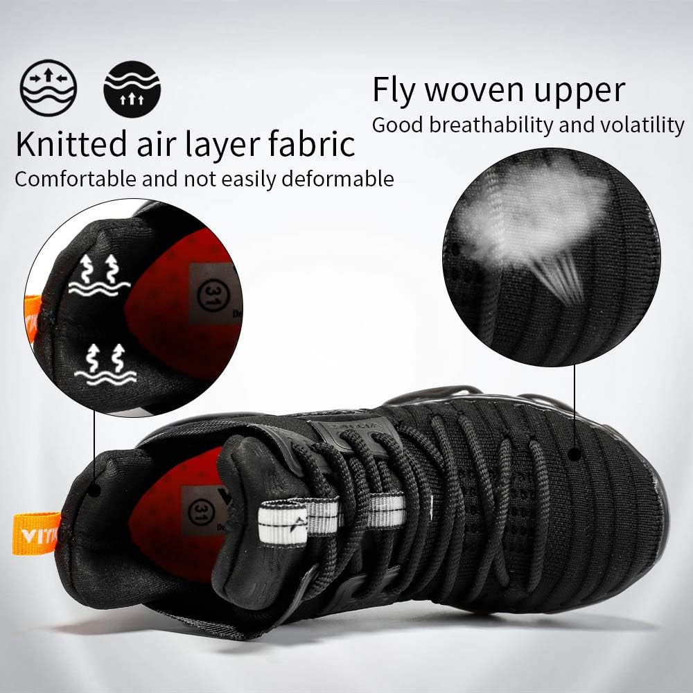 Kids Basketball Shoes High-Top Sports Shoes Sneakers Durable Lace-Up Non-Slip Running Shoes Secure for Little Kids Big Kids and Boys Girls