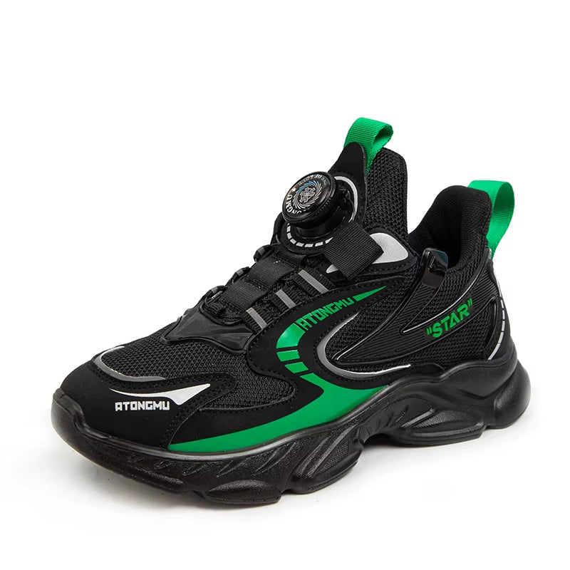 Children Boys Casual Shoes Mesh Sneakers Boys Sport Breathable Tennis Sneaker Baby Girls Spring Fashion Mesh Black Running Shoe