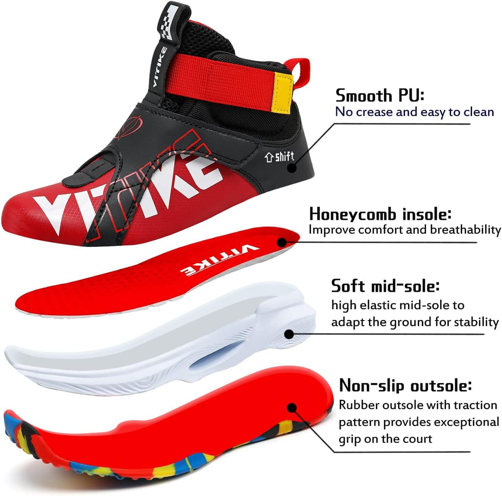 Kids Basketball Shoes High-Top Sports Shoes Sneakers Durable Lace-Up Non-Slip Running Shoes Secure for Little Kids Big Kids and Boys Girls