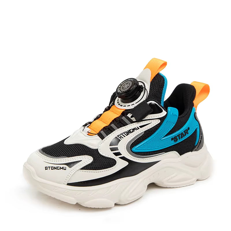 Children Boys Casual Shoes Mesh Sneakers Boys Sport Breathable Tennis Sneaker Baby Girls Spring Fashion Mesh Black Running Shoe