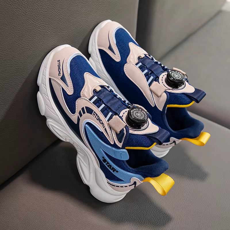 Children Boys Casual Shoes Mesh Sneakers Boys Sport Breathable Tennis Sneaker Baby Girls Spring Fashion Mesh Black Running Shoe