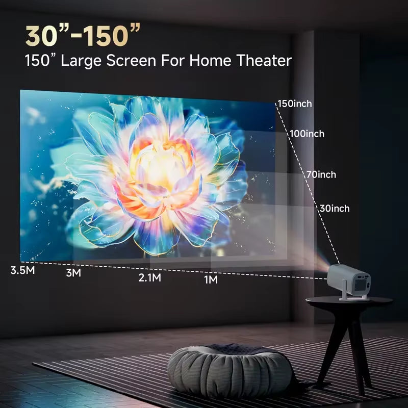 P30PRO Mini Portable Remote Control 4K LED Projector with 720P , Suitable for Office/Home/Christmas , Fast Focus Upgrated HY300