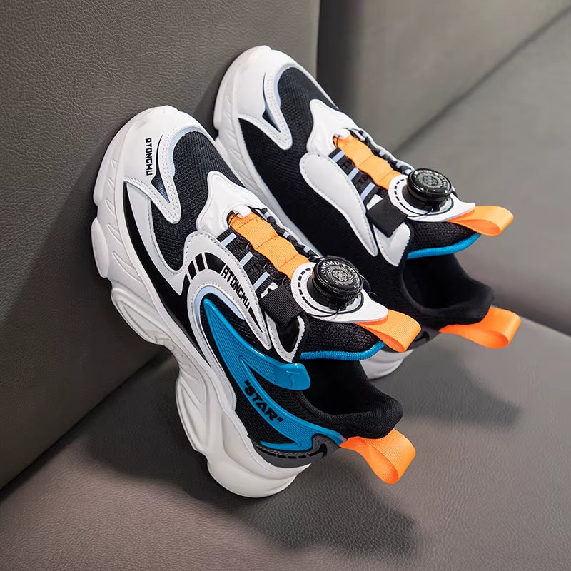 Children Boys Casual Shoes Mesh Sneakers Boys Sport Breathable Tennis Sneaker Baby Girls Spring Fashion Mesh Black Running Shoe