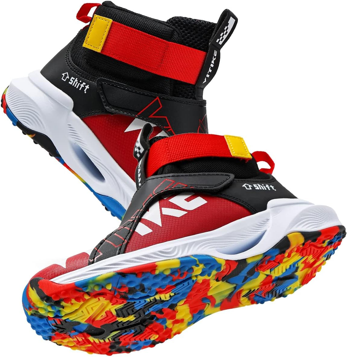 Kids Basketball Shoes High-Top Sports Shoes Sneakers Durable Lace-Up Non-Slip Running Shoes Secure for Little Kids Big Kids and Boys Girls