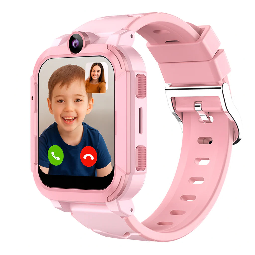 4G Android Kids Smartwatch with SIM Card, GPS + Wifi + LBS Tracker, Waterproof IP67, SOS Emergency Button, HD Video Call, Voice Chat, SMS, School Mode, Remote Monitoring, Camera, Music Player, Multiple Languages, Parental Control, Children'S Smartwatch