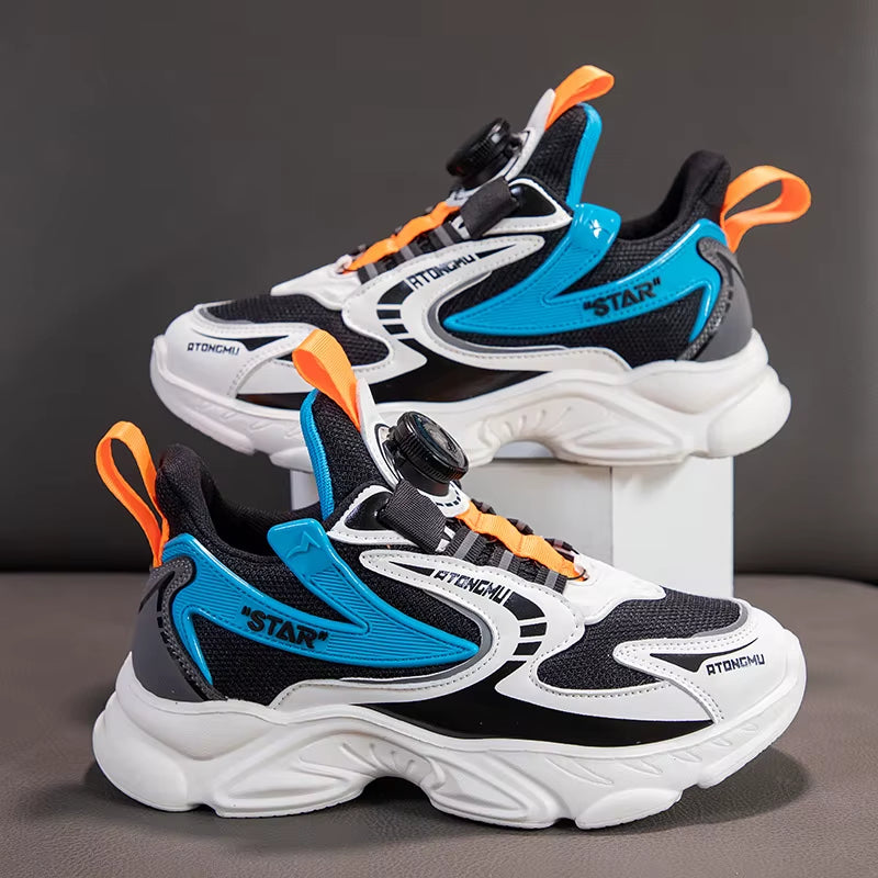 Children Boys Casual Shoes Mesh Sneakers Boys Sport Breathable Tennis Sneaker Baby Girls Spring Fashion Mesh Black Running Shoe